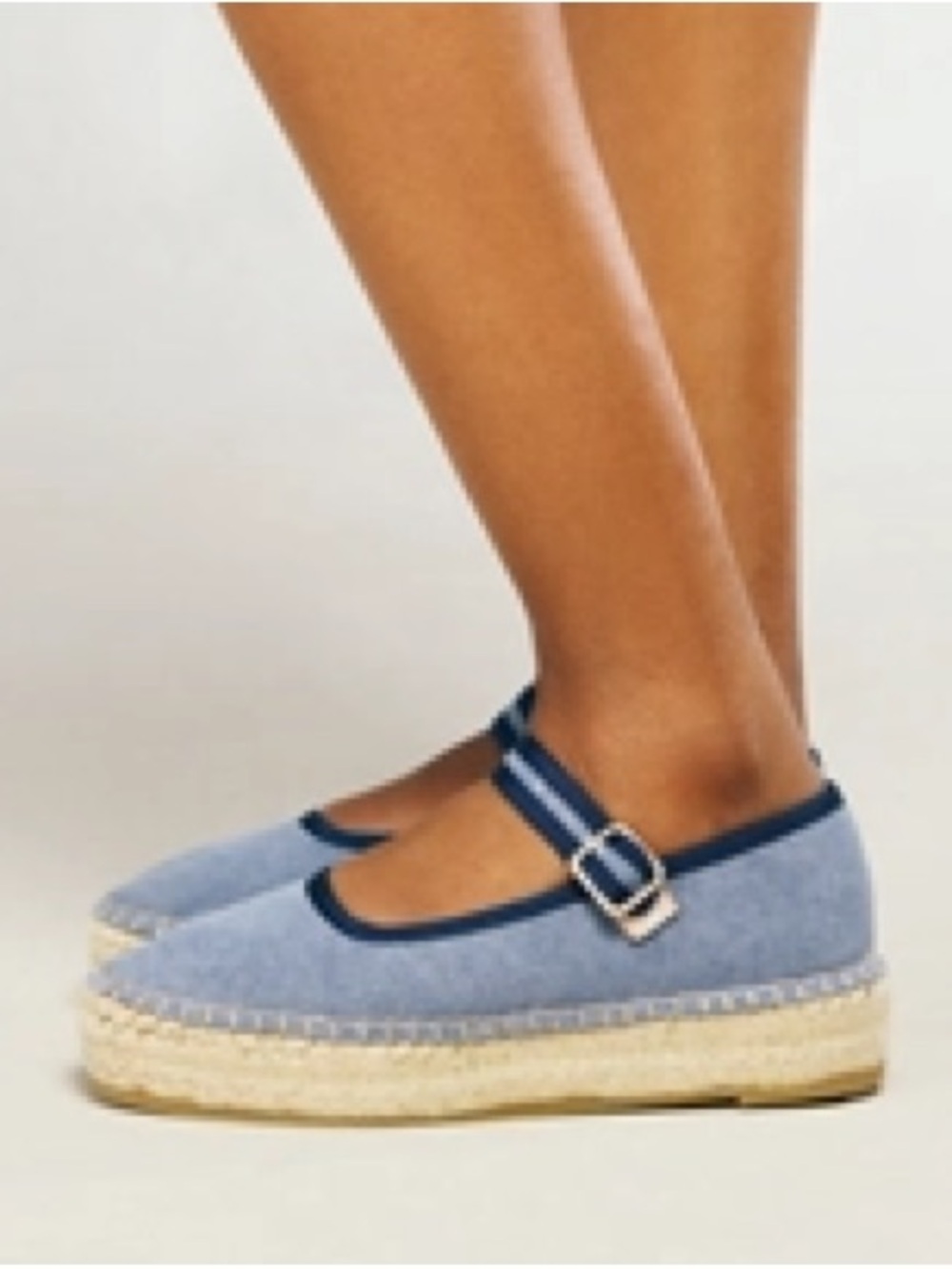 Maeve Dark Denim Mary Jane Espadrille Flats